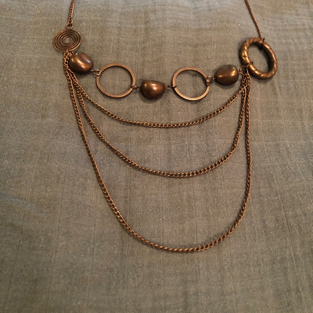Elegant Bronze Sweater Chain Necklace